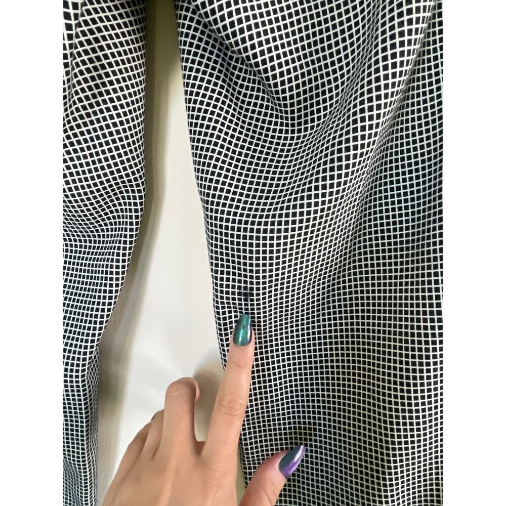CATHERINE MALANDRINO black white checkered slim straight trouser pantsz - Picture 3 of 6